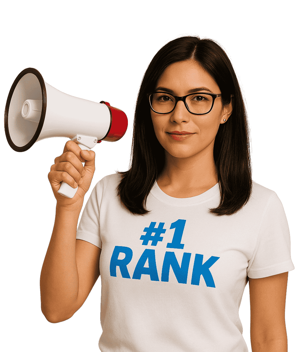 Experta de la agencia de marketing digital AgenciaRank planificando una estrategia de crecimiento digital en México para alcanzar el #1 en Google.